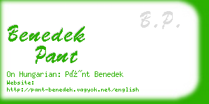 benedek pant business card